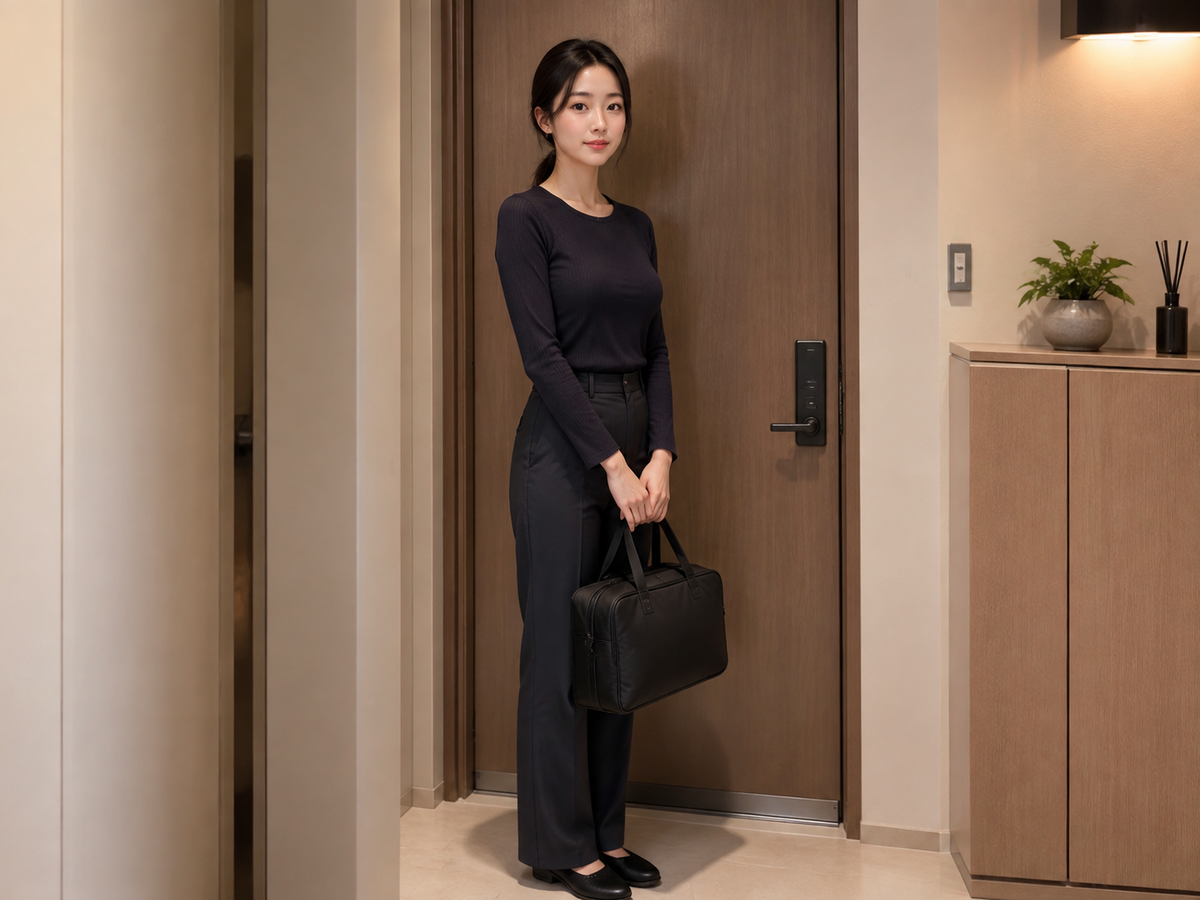 서울 광진구 방문 홈케어 일정을 준비하는 젊은 성인 한국 여성 관리사